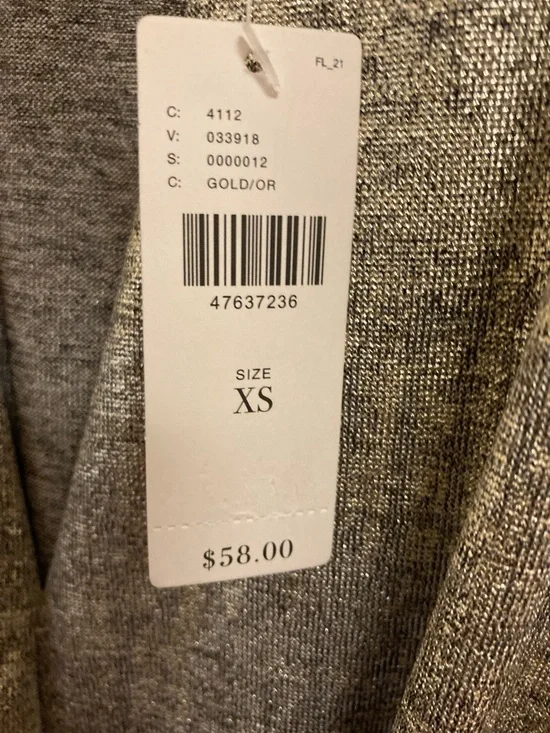 Anthropologie Metallic Taupe-Silver Draped Sleeveless Tank - Picture 3 of 7